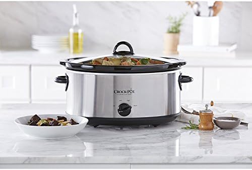 Crock-Pot 7 Quart Oval Manual Slow Cooker – Stainless Steel Plus C6B71