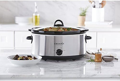 Crock-Pot 7 Quart Oval Manual Slow Cooker – Stainless Steel Plus C6B71