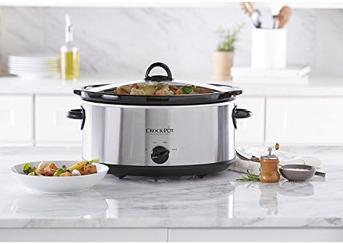 Crock-Pot 7 Quart Oval Manual Slow Cooker – Stainless Steel Plus C6B71