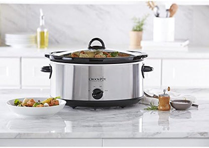Crock-Pot 7 Quart Oval Manual Slow Cooker – Stainless Steel Plus C6B71