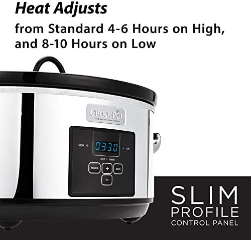 Crock-Pot 7 Quart Programmable Slow Cooker – Polished Platinum Choice C6B80