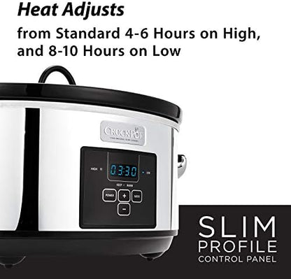 Crock-Pot 7 Quart Programmable Slow Cooker – Polished Platinum Choice C6B80