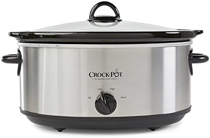 Crock-Pot 7 Quart Oval Manual Slow Cooker – Stainless Steel Plus C6B71