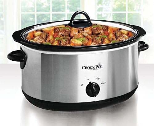 Crock-Pot 7 Quart Oval Manual Slow Cooker – Stainless Steel Plus C6B71