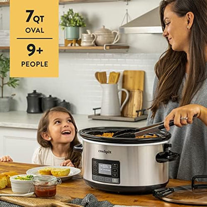 Crock-Pot 7 Quart Portable Programmable Slow Cooker with Timer Prime C6B35