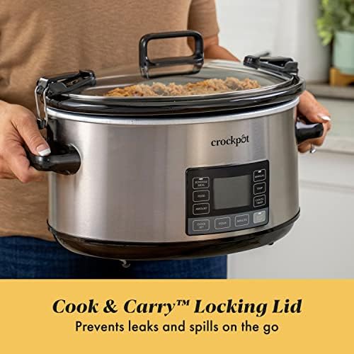 Crock-Pot 7 Quart Portable Programmable Slow Cooker with Timer Prime C6B35