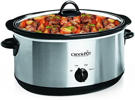 Crock-Pot 7 Quart Oval Manual Slow Cooker – Stainless Steel Plus C6B71