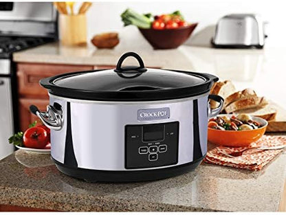 Crock-Pot 7 Quart Programmable Slow Cooker – Polished Platinum Choice C6B80