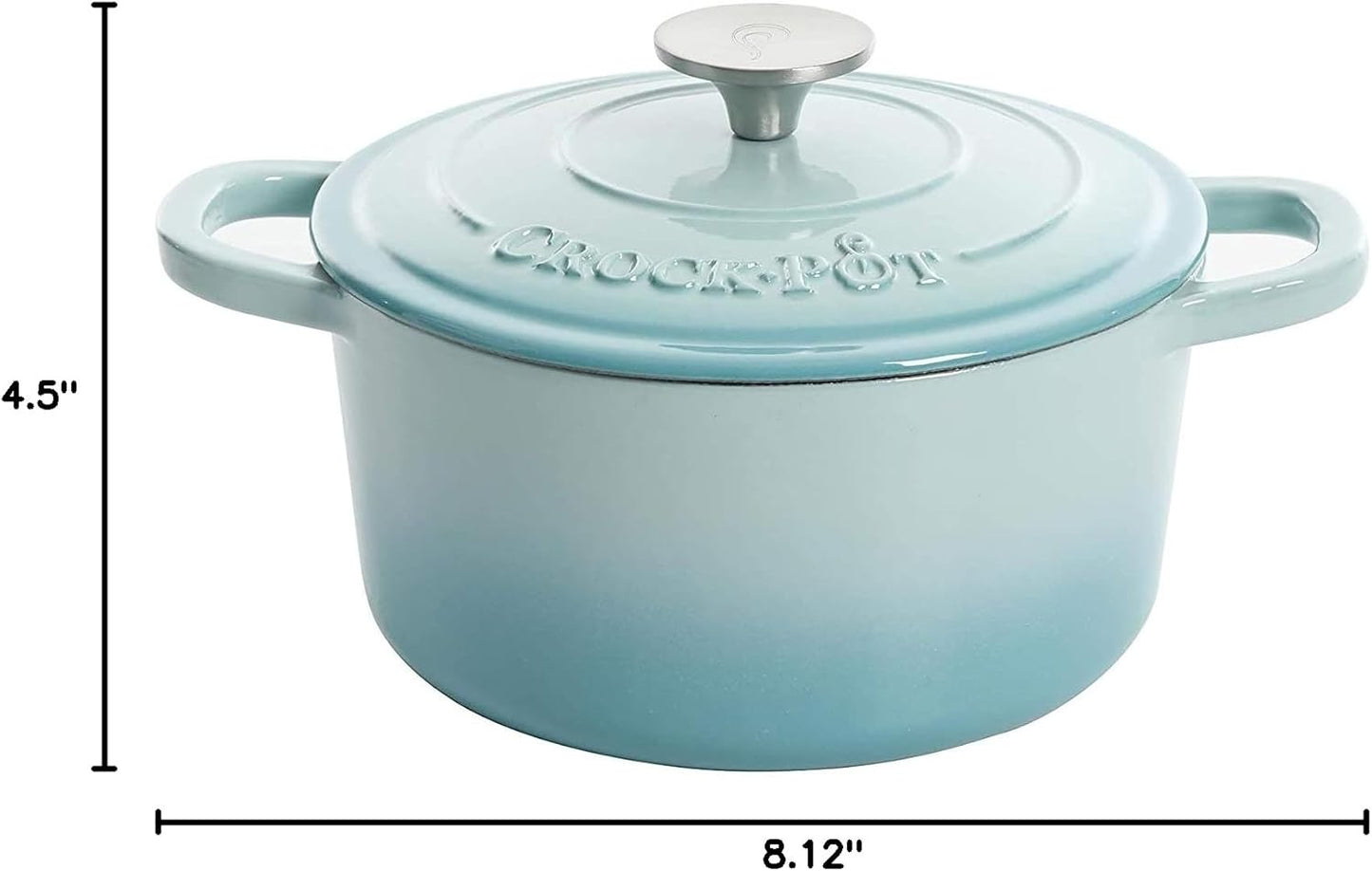 Crock-Pot 3 Quart Enameled Cast Iron Dutch Oven – Aqua Classic C6B90