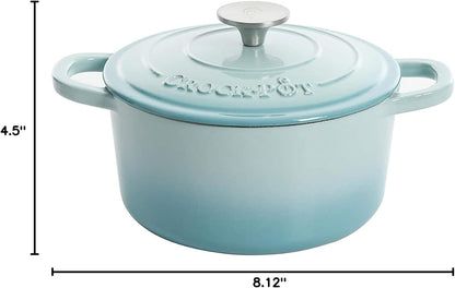 Crock-Pot 3 Quart Enameled Cast Iron Dutch Oven – Aqua Classic C6B90