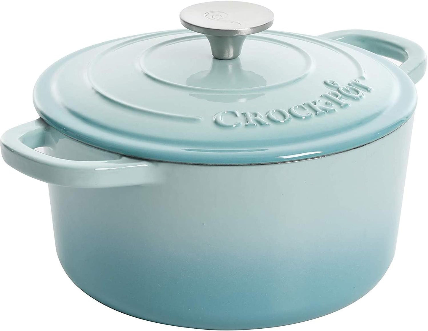 Crock-Pot 3 Quart Enameled Cast Iron Dutch Oven – Aqua Classic C6B90